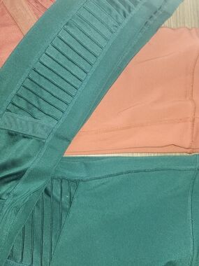 2 Alo Yoga Moto Leggings Teal and Rust  Bundle